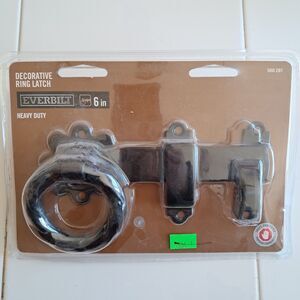 Everbilt Heavy Duty Decorative Gate Ring Latch Steel Black 6" 568281 Unopened